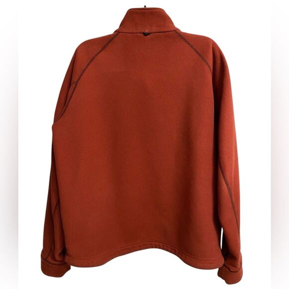 Timberland Full Zip Fleece Jacket Men's Size L Burnt Orange High Neck Zip Pocket - Picture 7 of 16